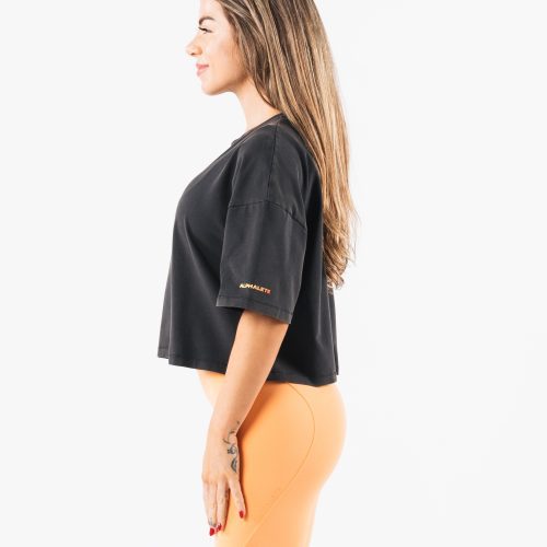 WolfCropTeeWashedBlack Orange2