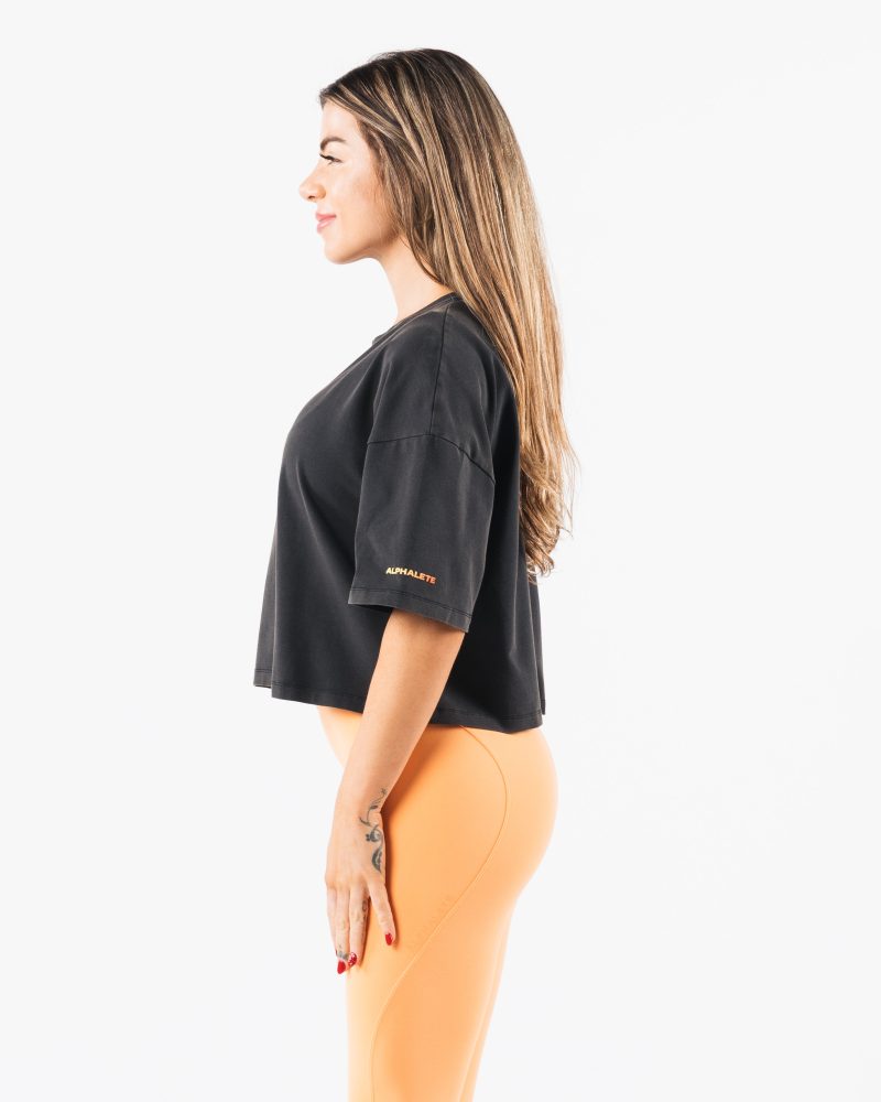 WolfCropTeeWashedBlack Orange2