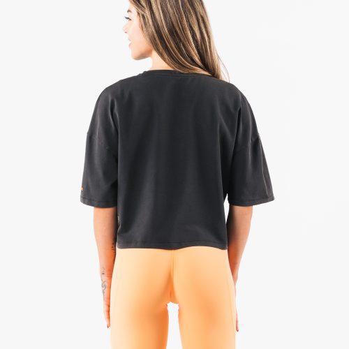 WolfCropTeeWashedBlack Orange3