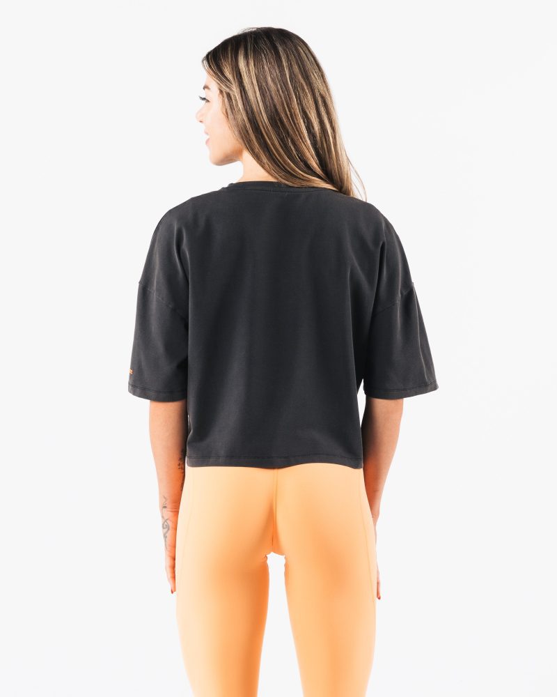 WolfCropTeeWashedBlack Orange3