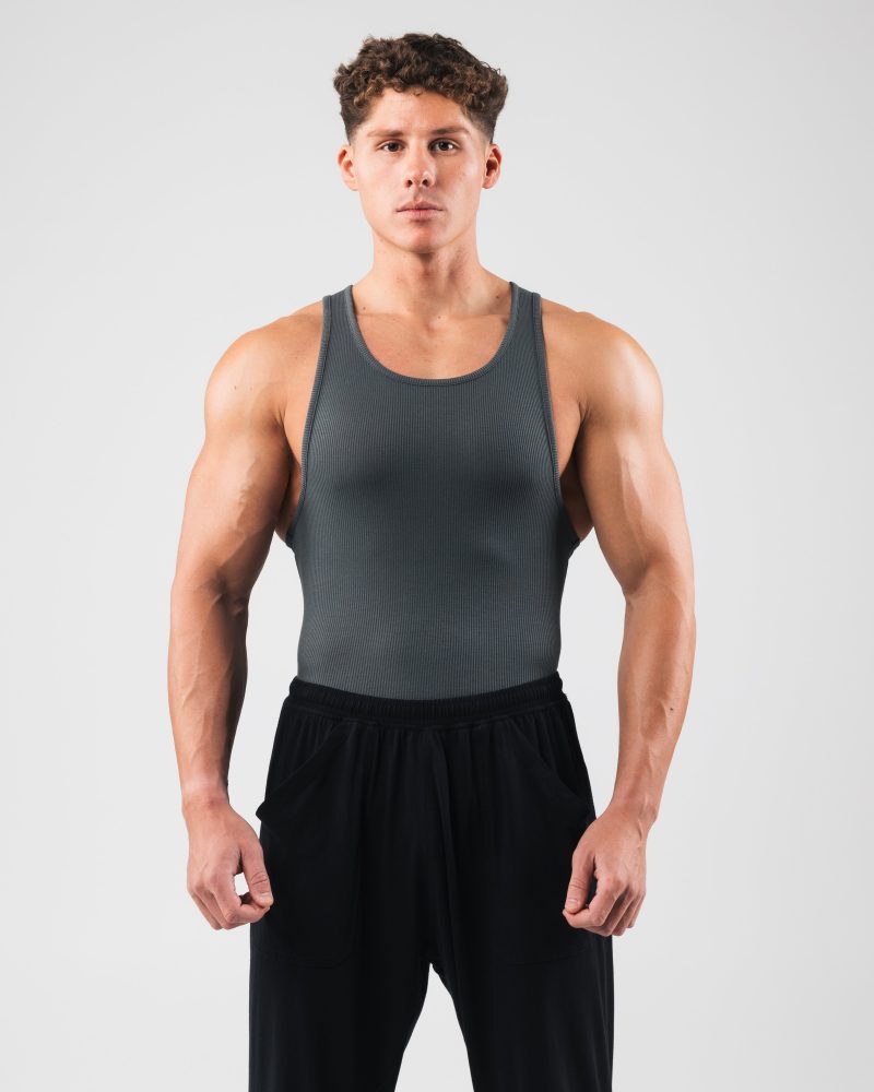 Zero Ribbed Tanks Astro Grey 1