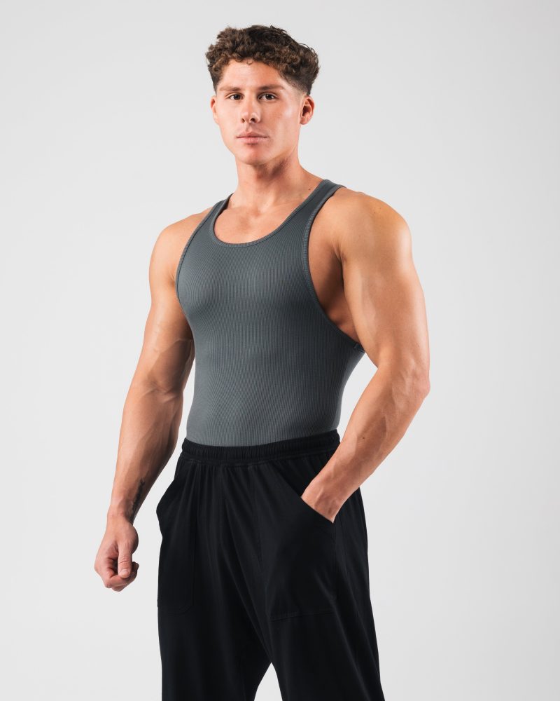 Zero Ribbed Tanks Astro Grey 2